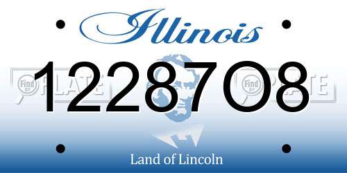 12287O8 Illinois License Plate