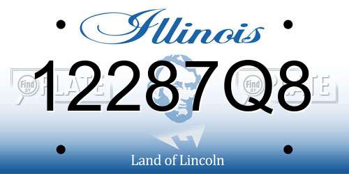 12287Q8 Illinois License Plate