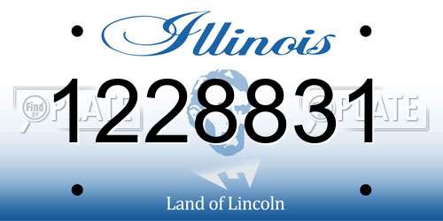 1228831 Illinois License Plate