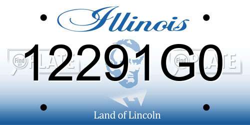 12291G0 Illinois License Plate
