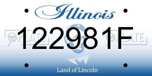 122981F Illinois License Plate