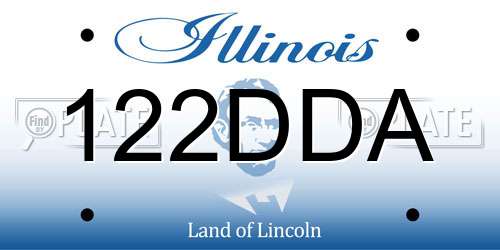 122DDA Illinois License Plate