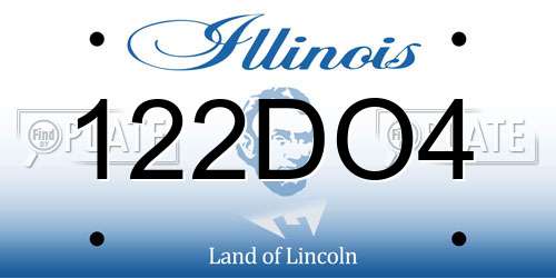 122DO4 Illinois License Plate