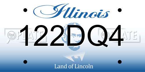 122DQ4 Illinois License Plate