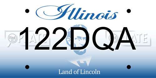 122DQA Illinois License Plate