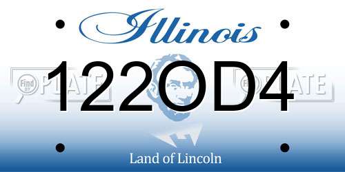 122OD4 Illinois License Plate