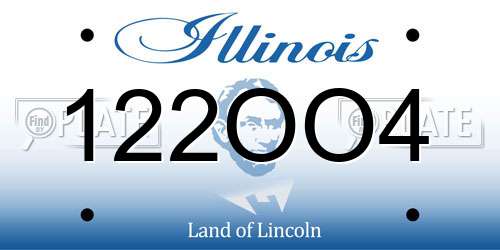 122OO4 Illinois License Plate
