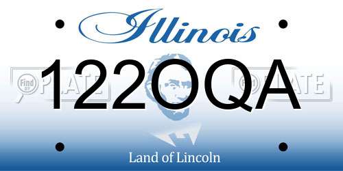 122OQA Illinois License Plate
