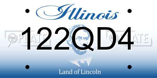 122QD4 Illinois License Plate