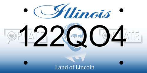 122QO4 Illinois License Plate