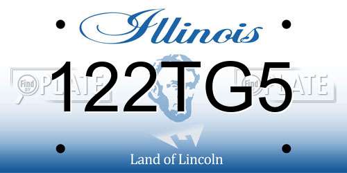 122TG5 Illinois License Plate
