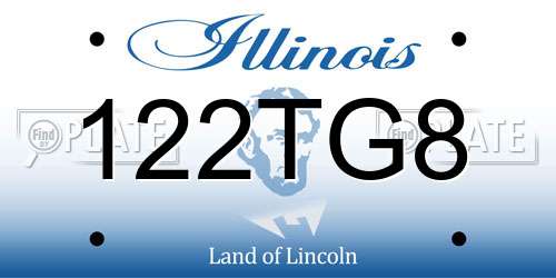 122TG8 Illinois License Plate