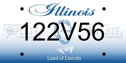 122V56 Illinois License Plate