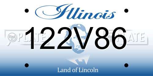 122V86 Illinois License Plate