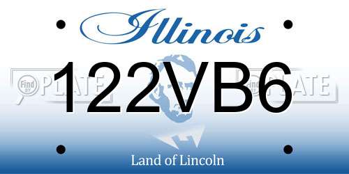 122VB6 Illinois License Plate