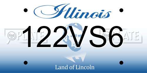 122VS6 Illinois License Plate
