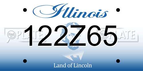 122Z65 Illinois License Plate