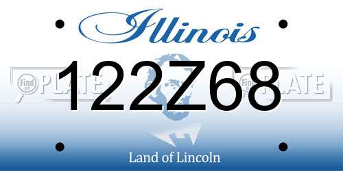 122Z68 Illinois License Plate