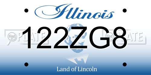 122ZG8 Illinois License Plate
