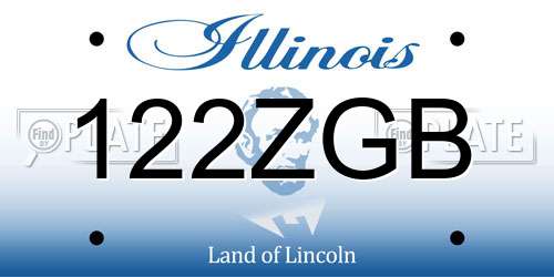 122ZGB Illinois License Plate