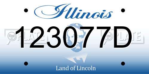 123077D Illinois License Plate