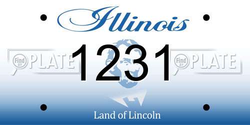 1231 Illinois License Plate