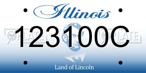 123100C Illinois License Plate