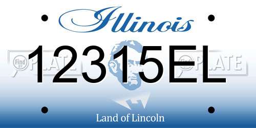 12315EL Illinois License Plate