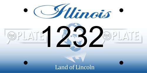 1232 Illinois License Plate