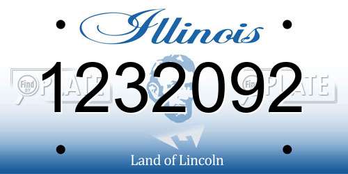 1232092 Illinois License Plate