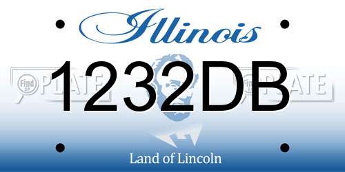 1232DB Illinois License Plate