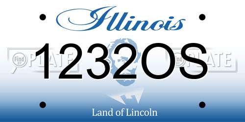1232OS Illinois License Plate