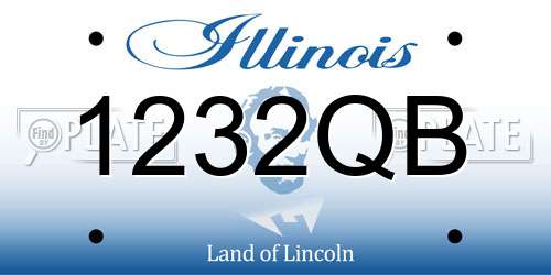 1232QB Illinois License Plate