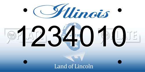 1234010 Illinois License Plate