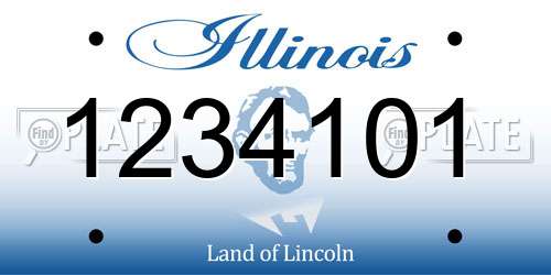 1234101 Illinois License Plate