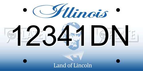 12341DN Illinois License Plate