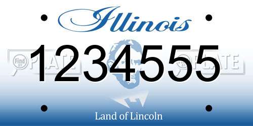 1234555 Illinois License Plate