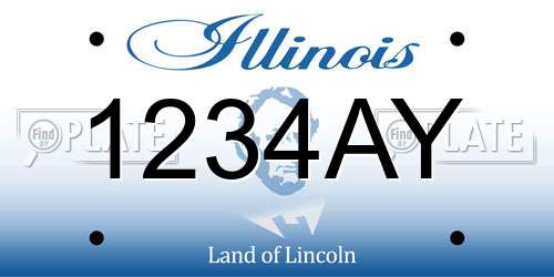 1234AY Illinois License Plate