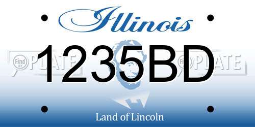 1235BD Illinois License Plate