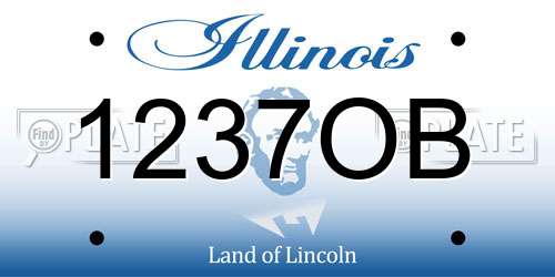 1237OB Illinois License Plate