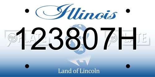 123807H Illinois License Plate