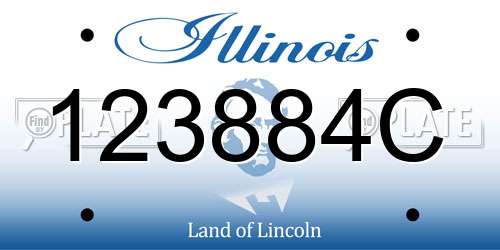 123884C Illinois License Plate