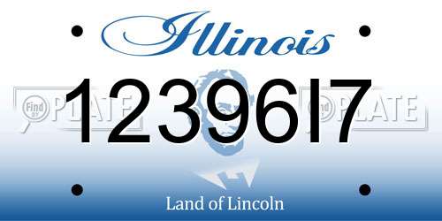 12396I7 Illinois License Plate