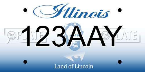 123AAY Illinois License Plate