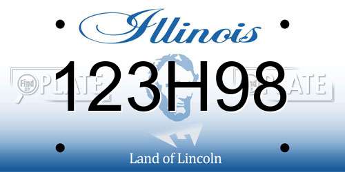123H98 Illinois License Plate