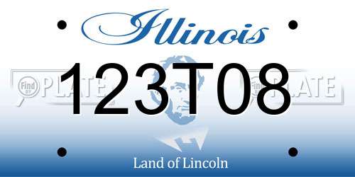 123T08 Illinois License Plate