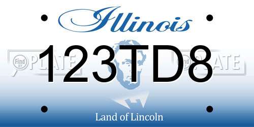 123TD8 Illinois License Plate