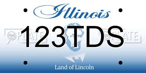 123TDS Illinois License Plate