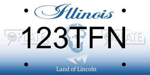 123TFN Illinois License Plate