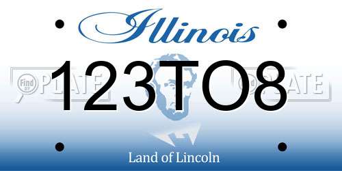 123TO8 Illinois License Plate